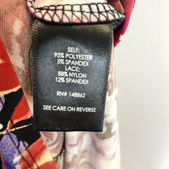 TORRID Dress Womans Plus Size 2X Floral Midi Studio Knit Stretch Asymmetrical - Picture 6 of 6